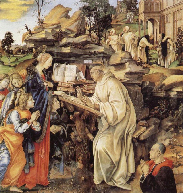 Fra Filippo Lippi The Vision of St Bernard oil painting picture